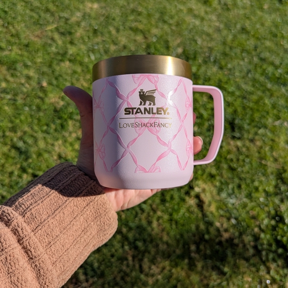 Stanley LoveShackFancy Pink and Gold Mug - Picture 7 of 10